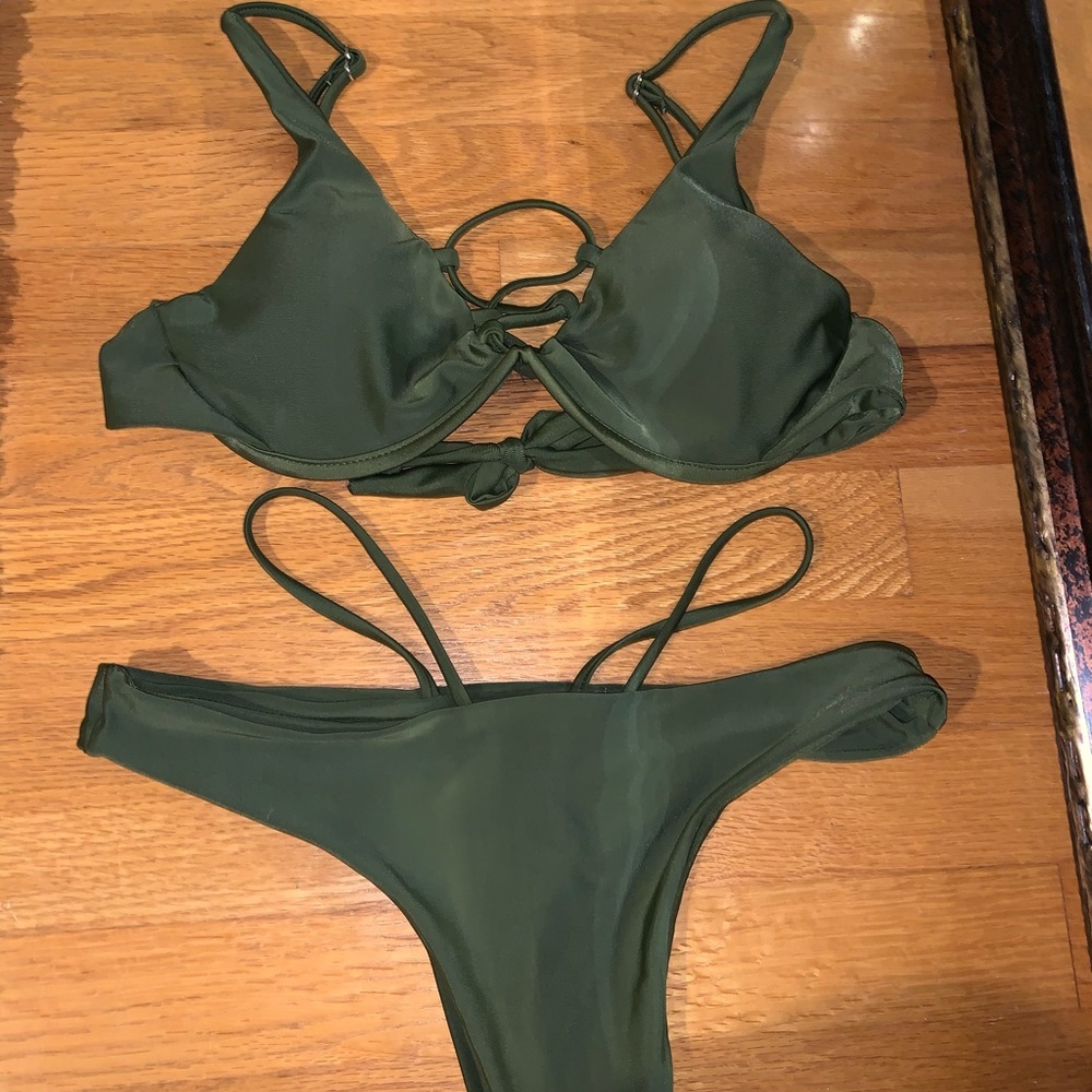 Olive green bikini set
